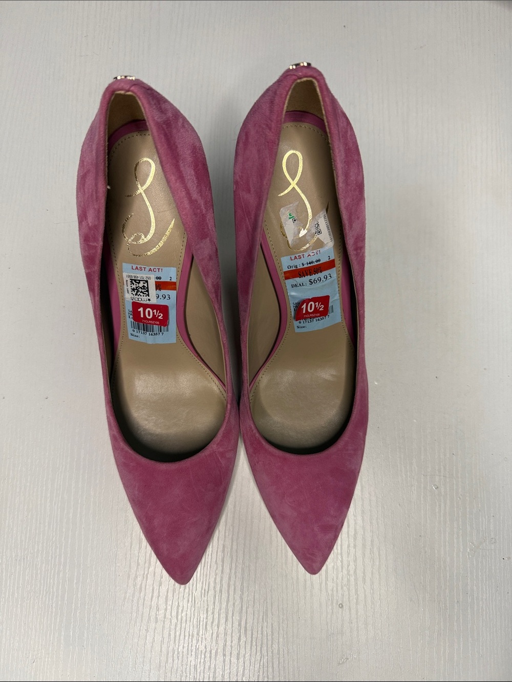 Esley Pointed-Toe Pumps in Rose Pink Suede